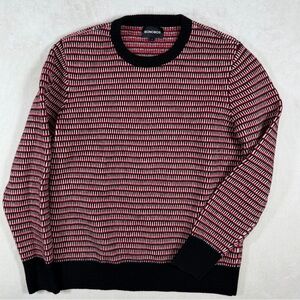 Bonobos Size Medium Wool Blend Men's Black and Red Houndstooth Crewneck Sweater